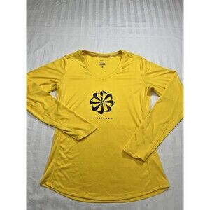 Nike Livestrong Dri-Fit Women’s Shirt Size Medium Yellow Performance Cycle Run
